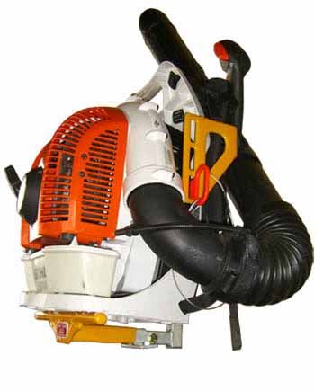 This backpack blower holder works for all makes and models of backpack blowers