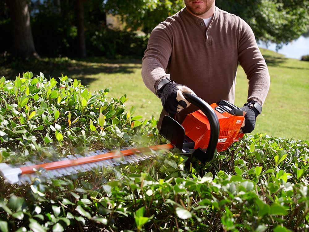 ECHO 58V Hedge Trimmer Bare Tool (No Battery or Charger) In Action