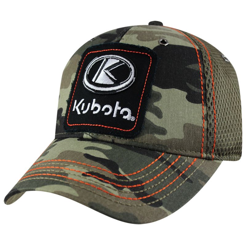 Kubota Frayed Applique Camo Mesh Back Hat