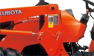 The frame of the front loader maintains its sturdy, thick steel frame, but its design has been simplified by removing braces and connectors. 