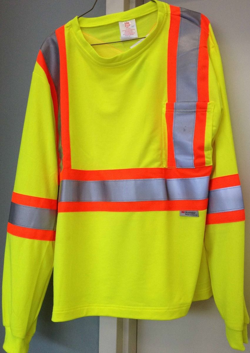 STIHL Lime Green Long Sleeve Safety T-shirt with Reflective Striping