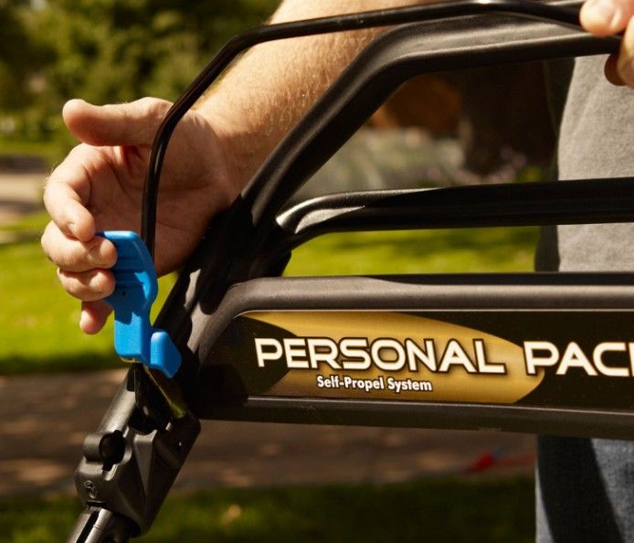 Personal Pace Self Propel - automatically senses and adapts to your walking speed. Walk faster and the mower self propels faster to match your pace.