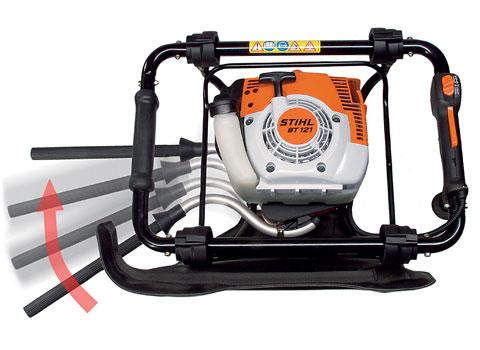 he innovative STIHL QuickStop drill brake makes a vital contribution to work safety