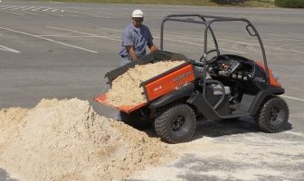 Cargo bed hauls up to 441lbs of dirt, gravel, rocks, hay or whatever will fit. The bed is counter balanced allowing for easy manual tilting to dump or unload your cargo easy