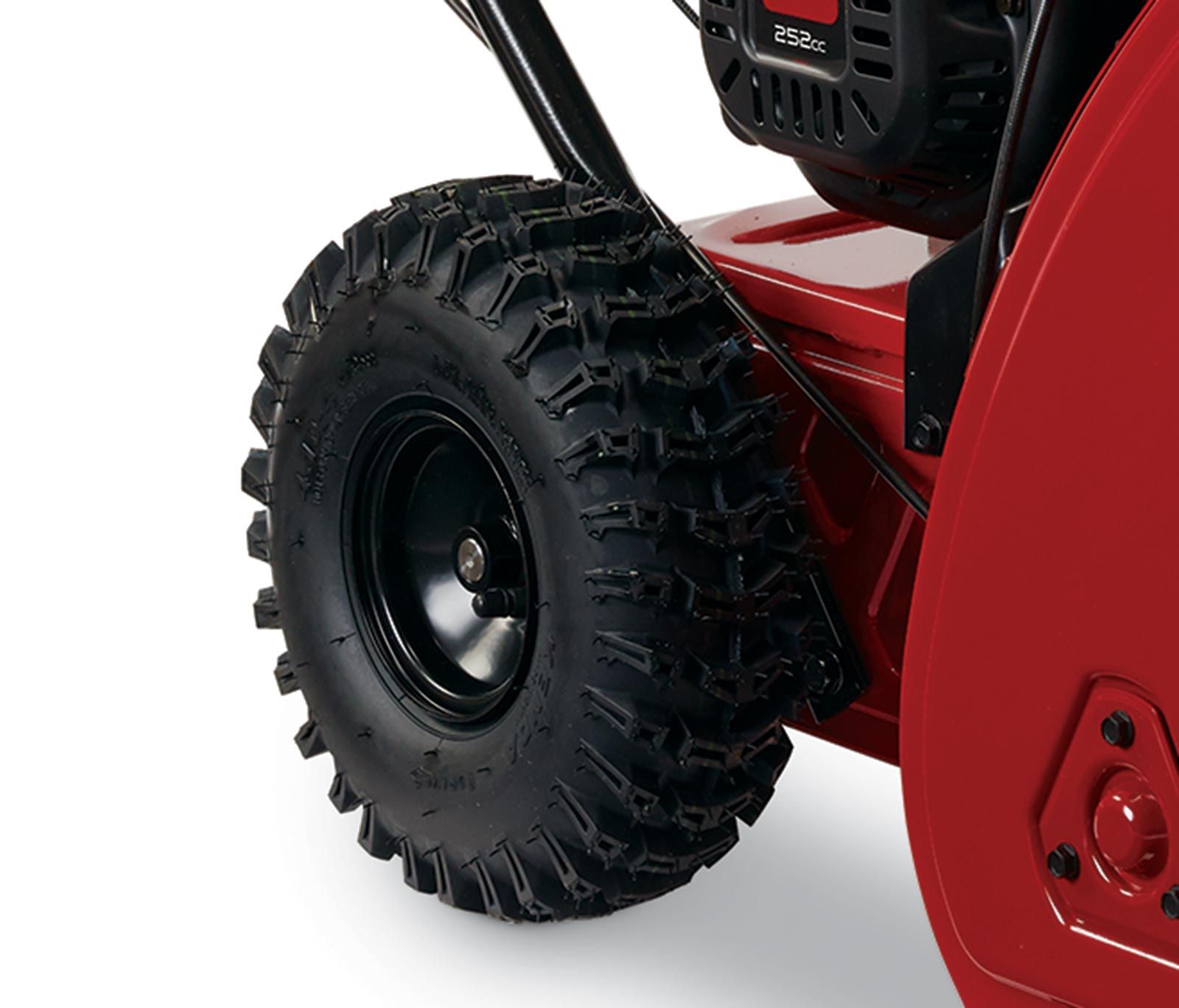 Toro Snowmaster 36002 11 inch deep lug tires - Directional deep lug wheels for added traction.