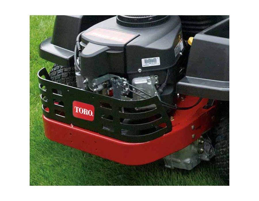 This heavy duty steel guard protects the engine from branches and debris as you nimbly maneuver around your lawn. 