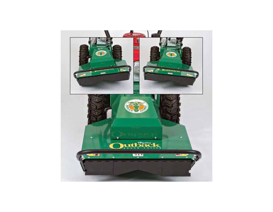 Pivoting Rear Discharging Deck-
±12 degree and 66 cm wide pivoting deck with proprietary return to neutral is engineered to glide over uneven terrain and deep brush.