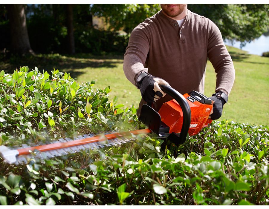 ECHO 58V Hedge Trimmer Bare Tool (No Battery or Charger) In Action