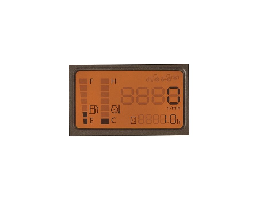Large numbers, the easy-to-read dash panel lets you quickly monitor vital tractor functions such as engine speed, engine temperature, fuel level, etc