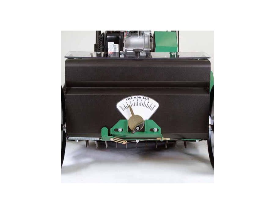 Elevated Seed Box - Prevents moisture from clogging the seed drop and provides excellent visibility. Axle driven seed agitator eliminates belts and tire-on-tire systems.