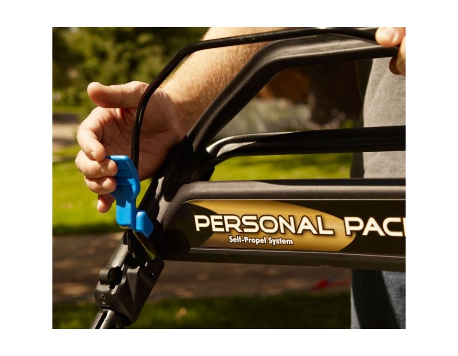 Personal Pace Self Propel - automatically senses and adapts to your walking speed. Walk faster and the mower self propels faster to match your pace.