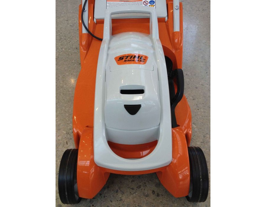 Front view of RMA 370 STIHL lithium ion powered walk-behind mower